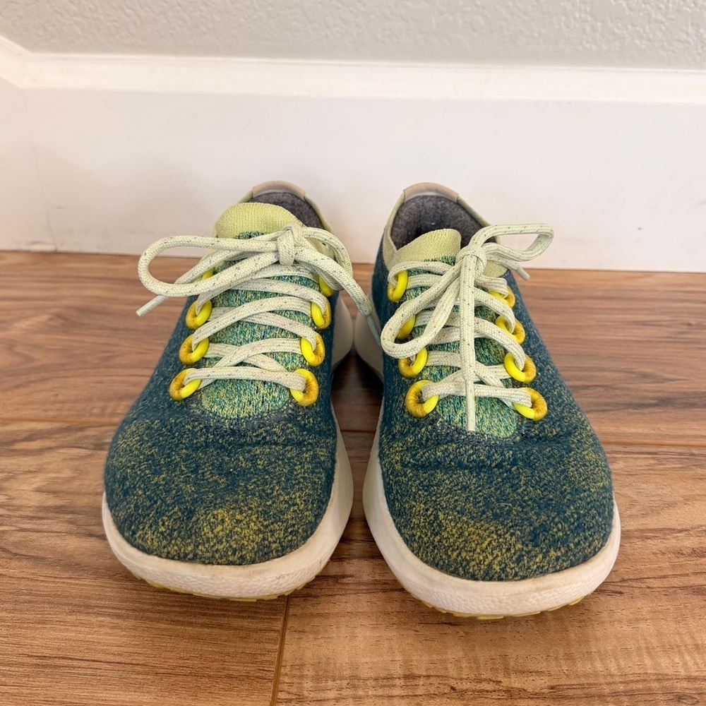 Allbirds Wool Dasher Mizzle Running Athletic Sneaker Green Yellow Size 7 - Picture 3 of 10